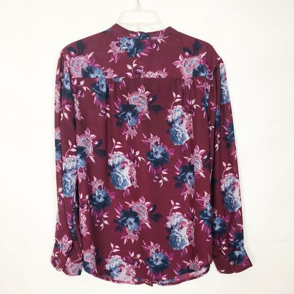 Faded Glory Button Down Floral Top L - Picture 6 of 11